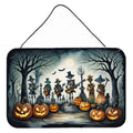 Mariachi Skeleton Band Spooky Halloween Wall or Door Hanging Prints Aluminum Metal Sign Kitchen Wall Bar Bathroom Plaque Home Decor, 8HX12W, Multicolor