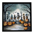 Mariachi Skeleton Band Spooky Halloween Framed Metal Print Bathroom, Kitchen, Office, Home Decor Wall Art Ready to Hang, Square, 8X8
