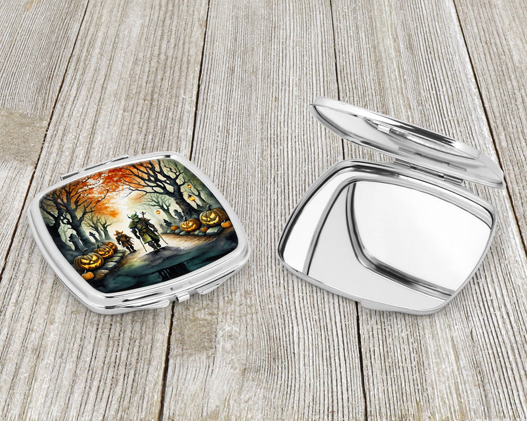 Orcs Spooky Halloween Compact Mirror Decorative Travel Makeup Mirror for Women Girls Gifts Pocket Makeup Mirror Folding Handheld