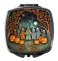 Papel Picado Skeletons Spooky Halloween Compact Mirror Decorative Travel Makeup Mirror for Women Girls Gifts Pocket Makeup Mirror Folding Handheld