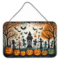 Papel Picado Skeletons Spooky Halloween Wall or Door Hanging Prints Aluminum Metal Sign Kitchen Wall Bar Bathroom Plaque Home Decor, 8HX12W, Multicolor