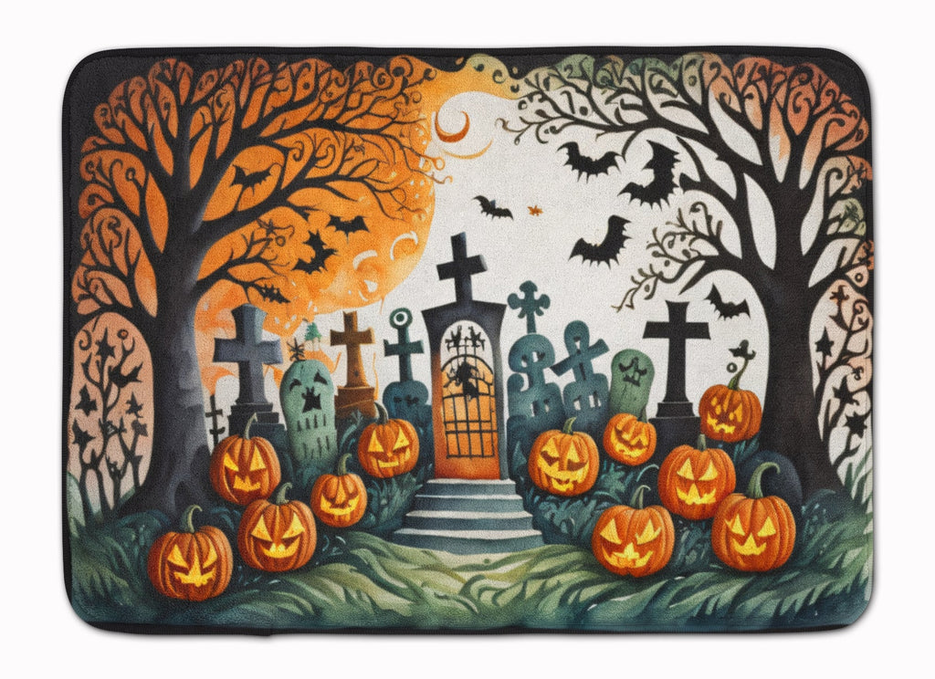 Papel Picado Skeletons Spooky Halloween Memory Foam Kitchen Mat Machine Washable Anti-Fatigue Cushion Comfort Bath or Kitchen Rug