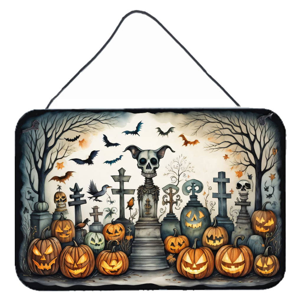 Pet Cemetery Spooky Halloween Wall or Door Hanging Prints Aluminum Metal Sign Kitchen Wall Bar Bathroom Plaque Home Decor, 8HX12W, Multicolor