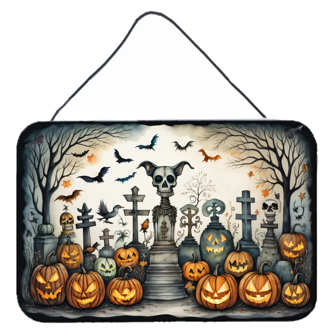Pet Cemetery Spooky Halloween Wall or Door Hanging Prints Aluminum Metal Sign Kitchen Wall Bar Bathroom Plaque Home Decor, 8HX12W, Multicolor