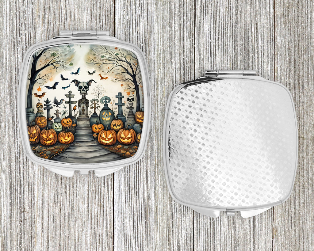 Pet Cemetery Spooky Halloween Compact Mirror Decorative Travel Makeup Mirror for Women Girls Gifts Pocket Makeup Mirror Folding Handheld