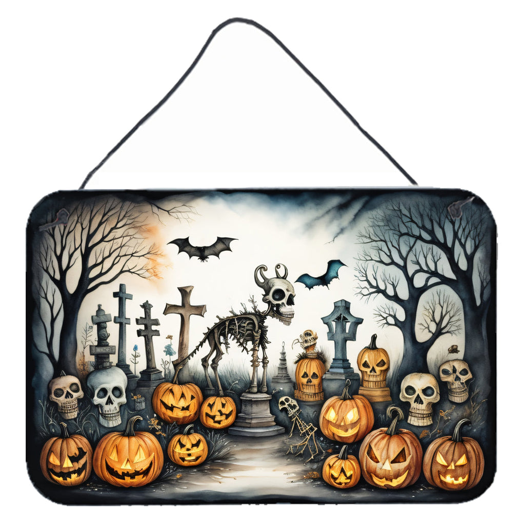 Pet Cemetery Spooky Halloween Wall or Door Hanging Prints Aluminum Metal Sign Kitchen Wall Bar Bathroom Plaque Home Decor, 8HX12W, Multicolor