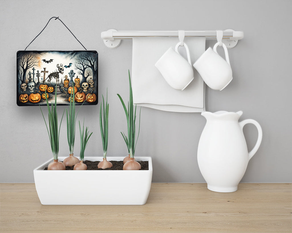 Pet Cemetery Spooky Halloween Wall or Door Hanging Prints Aluminum Metal Sign Kitchen Wall Bar Bathroom Plaque Home Decor, 8HX12W, Multicolor