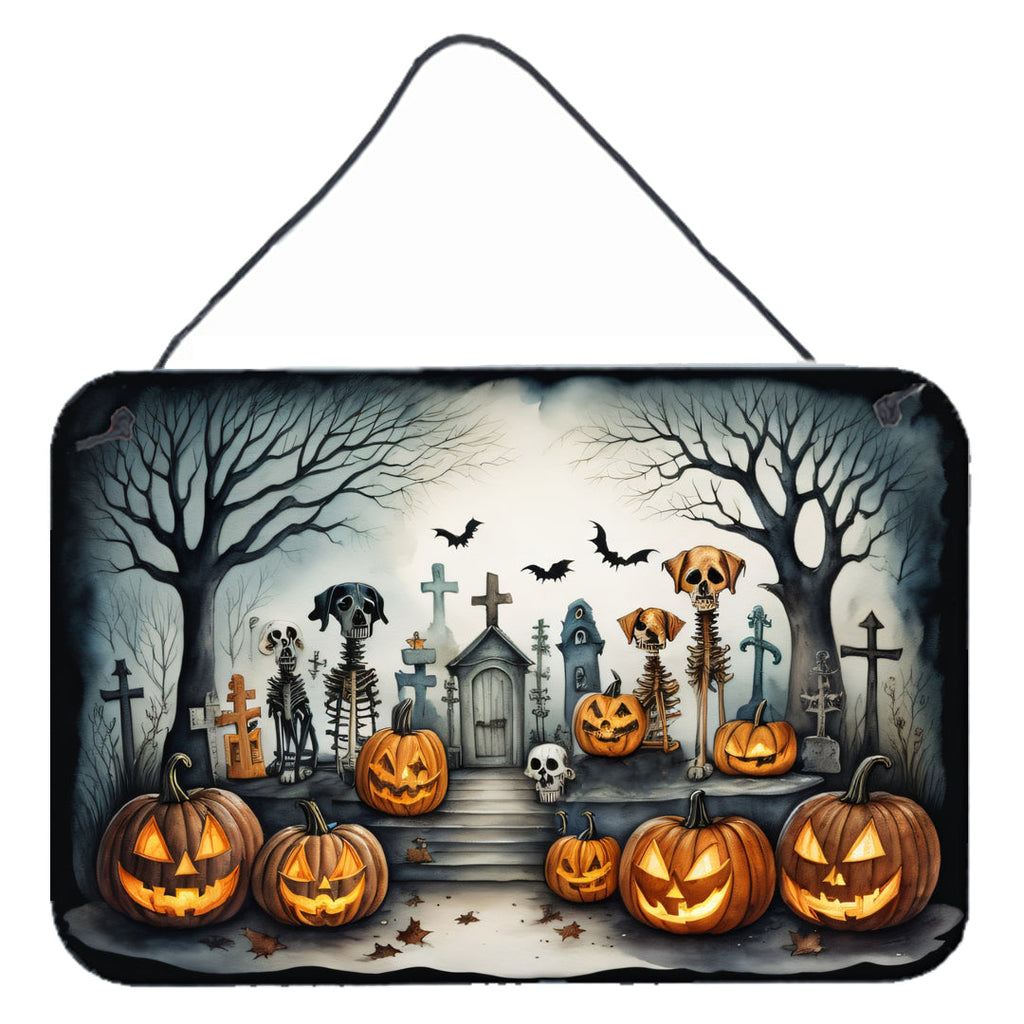 Pet Cemetery Spooky Halloween Wall or Door Hanging Prints Aluminum Metal Sign Kitchen Wall Bar Bathroom Plaque Home Decor, 8HX12W, Multicolor
