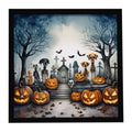 Pet Cemetery Spooky Halloween Framed Metal Print Bathroom, Kitchen, Office, Home Decor Wall Art Ready to Hang, Square, 8X8