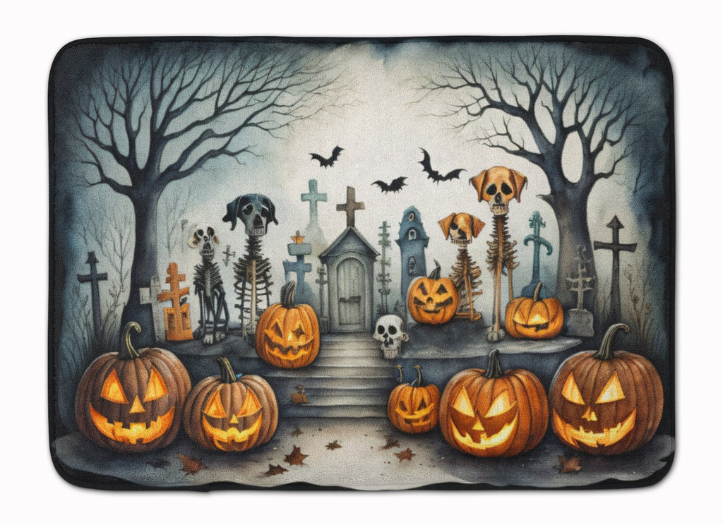 Pet Cemetery Spooky Halloween Memory Foam Kitchen Mat Machine Washable Anti-Fatigue Cushion Comfort Bath or Kitchen Rug
