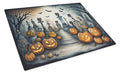 Cat Cemetery Spooky Halloween Cutting Board Tempered Glass Kitchen Cutting Surface, Heat Resistant Chopping, Non-Slip Feet, Food Prep & Serving