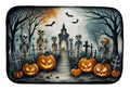 Skeleton Spooky Halloween Dish Drying Mat Absorbent Dish Drying Mat Pad for Kitchen Counter Dish Drainer Mat for Countertop, 14 x 21", Multicolor