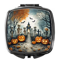 Skeleton Spooky Halloween Compact Mirror Decorative Travel Makeup Mirror for Women Girls Gifts Pocket Makeup Mirror Folding Handheld