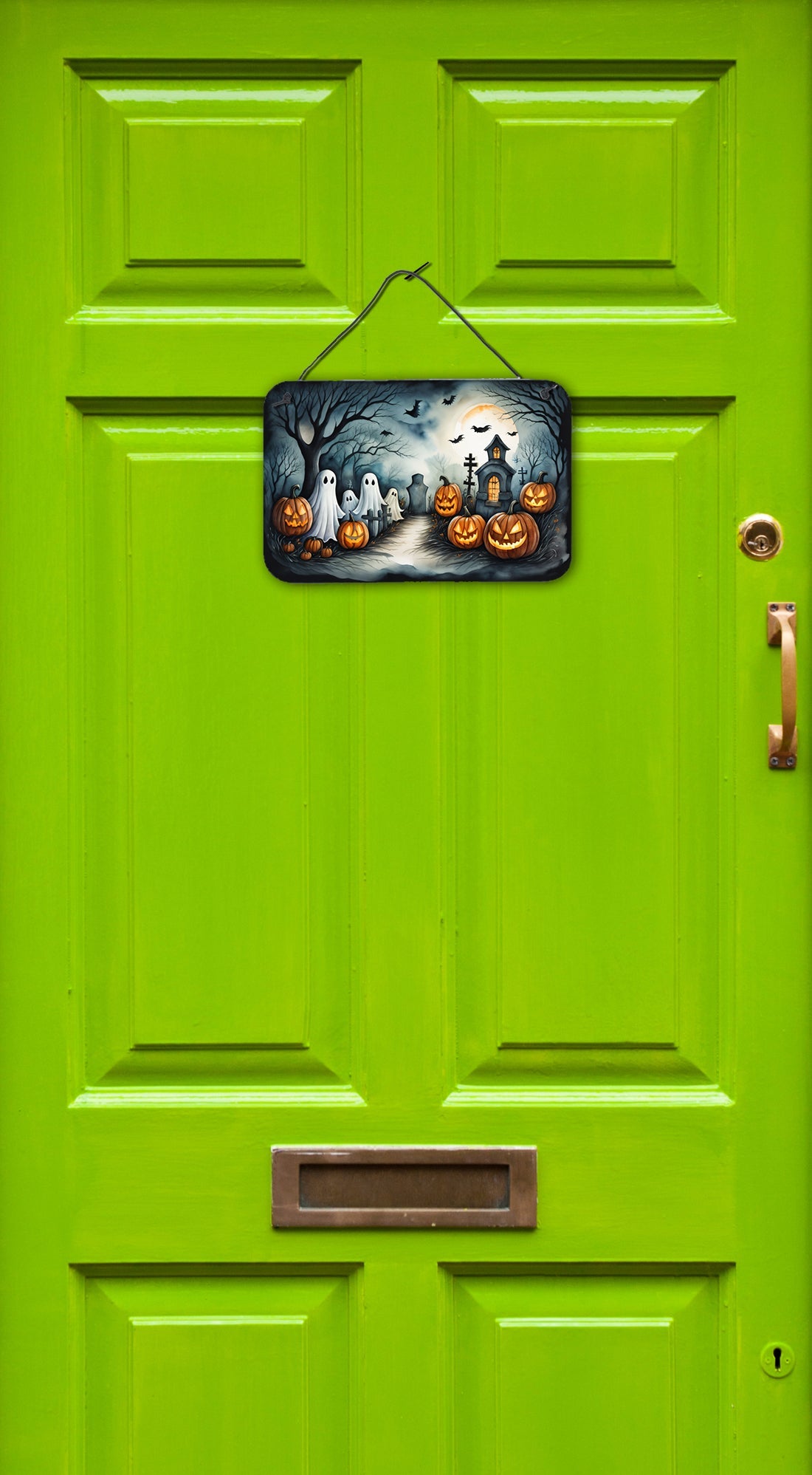 Ghosts Spooky Halloween Wall or Door Hanging Prints Aluminum Metal Sign Kitchen Wall Bar Bathroom Plaque Home Decor, 8HX12W, Multicolor