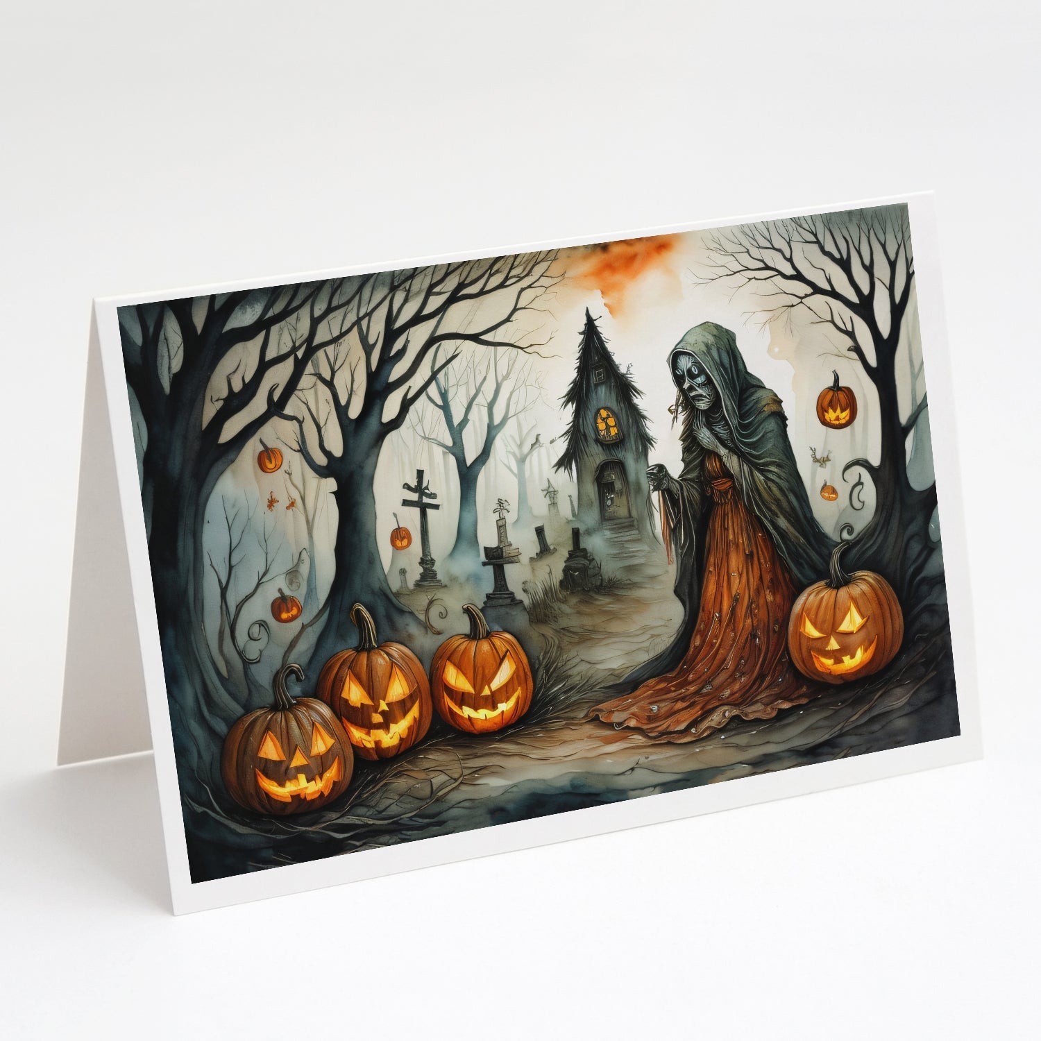 The Weeping Woman Spooky Halloween Greeting Cards Pack of 8 Blank Cards with Envelopes Whimsical A7 Size 5x7