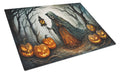 The Weeping Woman Spooky Halloween Cutting Board Tempered Glass Kitchen Cutting Surface, Heat Resistant Chopping, Non-Slip Feet, Food Prep & Serving