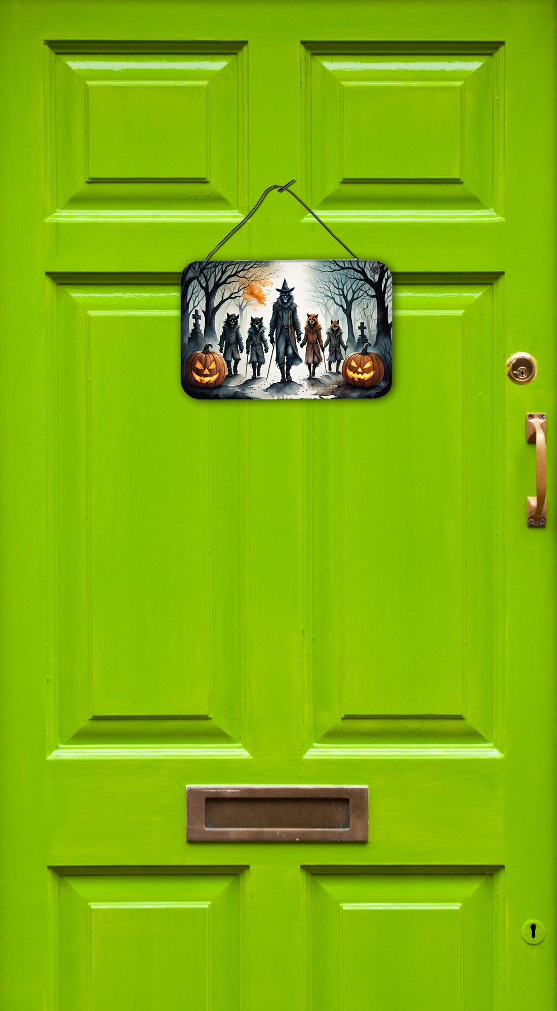 Werewolves Spooky Halloween Wall or Door Hanging Prints Aluminum Metal Sign Kitchen Wall Bar Bathroom Plaque Home Decor, 8HX12W, Multicolor