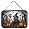 Witch Spooky Halloween Wall or Door Hanging Prints Aluminum Metal Sign Kitchen Wall Bar Bathroom Plaque Home Decor, 8HX12W, Multicolor