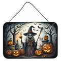 Witch Spooky Halloween Wall or Door Hanging Prints Aluminum Metal Sign Kitchen Wall Bar Bathroom Plaque Home Decor, 8HX12W, Multicolor