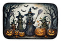 Witches Spooky Halloween Dish Drying Mat Absorbent Dish Drying Mat Pad for Kitchen Counter Dish Drainer Mat for Countertop, 14 x 21", Multicolor