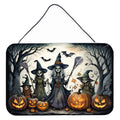 Witches Spooky Halloween Wall or Door Hanging Prints Aluminum Metal Sign Kitchen Wall Bar Bathroom Plaque Home Decor, 8HX12W, Multicolor