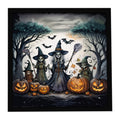 Witches Spooky Halloween Framed Metal Print Bathroom, Kitchen, Office, Home Decor Wall Art Ready to Hang, Square, 8X8