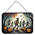 Zombies Spooky Halloween Wall or Door Hanging Prints Aluminum Metal Sign Kitchen Wall Bar Bathroom Plaque Home Decor, 8HX12W, Multicolor