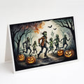 Zombies Spooky Halloween Greeting Cards Pack of 8 Blank Cards with Envelopes Whimsical A7 Size 5x7