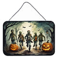 Zombies Spooky Halloween Wall or Door Hanging Prints Aluminum Metal Sign Kitchen Wall Bar Bathroom Plaque Home Decor, 8HX12W, Multicolor