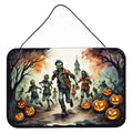 Zombies Spooky Halloween Wall or Door Hanging Prints Aluminum Metal Sign Kitchen Wall Bar Bathroom Plaque Home Decor, 8HX12W, Multicolor