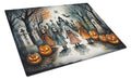 Creepy Dolls Spooky Halloween Cutting Board Tempered Glass Kitchen Cutting Surface, Heat Resistant Chopping, Non-Slip Feet, Food Prep & Serving