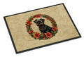 Affenpinscher Christmas Flowers Doormat Indoor Outdoor 18H X 27W Front Door Mat Rugs for Entryway, Non Slip Washable