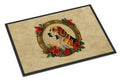 American Foxhound Christmas Flowers Doormat Indoor Outdoor 24H X 36W Front Door Mat Rugs for Entryway, Non Slip Washable Low Pile,