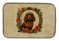 American Water Spaniel Christmas Flowers Dish Drying Mat Absorbent Dish Drying Mat Pad for Kitchen Counter Dish Drainer Mat for Countertop, 14 x 21", Multicolor