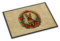 Australian Terrier Christmas Flowers Doormat Indoor Outdoor 18H X 27W Front Door Mat Rugs for Entryway, Non Slip Washable