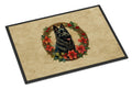 Belgian Sheepdog Christmas Flowers Doormat Indoor Outdoor 18H X 27W Front Door Mat Rugs for Entryway, Non Slip Washable