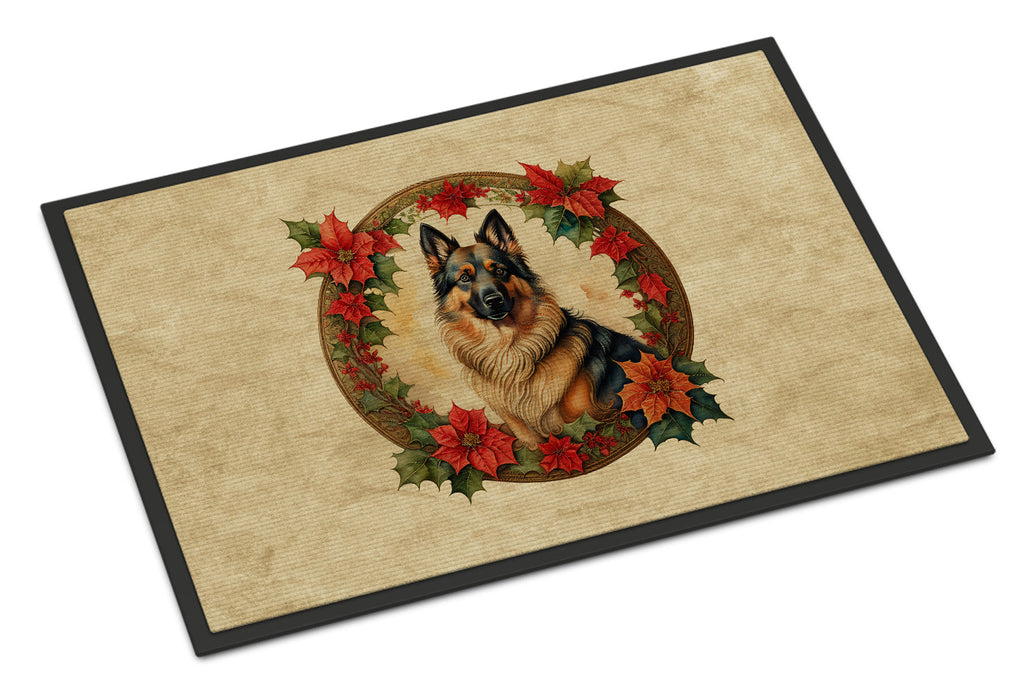 Belgian Tervuren Christmas Flowers Doormat Indoor Outdoor 18H X 27W Front Door Mat Rugs for Entryway, Non Slip Washable