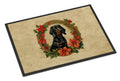 Black and Tan Coonhound Christmas Flowers Doormat Indoor Outdoor 18H X 27W Front Door Mat Rugs for Entryway, Non Slip Washable