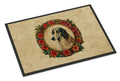 Borzoi Christmas Flowers Doormat Indoor Outdoor 18H X 27W Front Door Mat Rugs for Entryway, Non Slip Washable