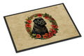 Bouvier des Flandres Christmas Flowers Doormat Indoor Outdoor 24H X 36W Front Door Mat Rugs for Entryway, Non Slip Washable Low Pile,