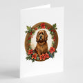 Briard Christmas Flowers Greeting Cards Pack of 8 Blank Cards with Envelopes Whimsical A7 Size 5x7