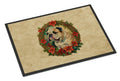 English Bulldog Christmas Flowers Doormat Indoor Outdoor 24H X 36W Front Door Mat Rugs for Entryway, Non Slip Washable Low Pile,
