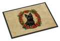 Cairn Terrier Christmas Flowers Doormat Indoor Outdoor 18H X 27W Front Door Mat Rugs for Entryway, Non Slip Washable