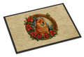 Chow Chow Christmas Flowers Doormat Indoor Outdoor 18H X 27W Front Door Mat Rugs for Entryway, Non Slip Washable