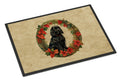 Cocker Spaniel Christmas Flowers Doormat Indoor Outdoor 24H X 36W Front Door Mat Rugs for Entryway, Non Slip Washable Low Pile,