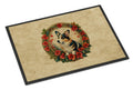 Corgi Christmas Flowers Doormat Indoor Outdoor 24H X 36W Front Door Mat Rugs for Entryway, Non Slip Washable Low Pile,