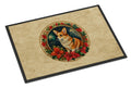 Corgi Christmas Flowers Doormat Indoor Outdoor 24H X 36W Front Door Mat Rugs for Entryway, Non Slip Washable Low Pile,