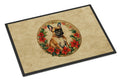 French Bulldog Christmas Flowers Doormat Indoor Outdoor 24H X 36W Front Door Mat Rugs for Entryway, Non Slip Washable Low Pile,