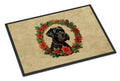 Giant Schnauzer Christmas Flowers Doormat Indoor Outdoor 18H X 27W Front Door Mat Rugs for Entryway, Non Slip Washable