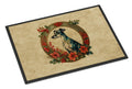 Greyhound Christmas Flowers Doormat Indoor Outdoor 18H X 27W Front Door Mat Rugs for Entryway, Non Slip Washable
